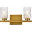 Cassie Brass and Clear Glass 2-Light Dimmable Wall Sconce