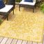 Tela Yellow and Cream Floral Flat Woven Indoor/Outdoor Rug