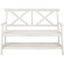 New England Luxe 49" White Acacia Outdoor Bench with Storage