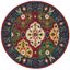 Heritage Red and Blue Hand-Tufted Wool Round Rug