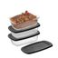 JoyJolt 3-Piece Glass Loaf Pans with Black Lids