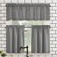 Gray Microfiber Semi-Sheer Rod Pocket Kitchen Curtain Set