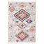 Ivory and Multi Diamond Pattern Synthetic Area Rug