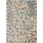 Grey and Beige Floral Botanical 4' x 6' Area Rug