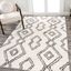 Deia Moroccan Style Diamond Shag White and Black 3' x 5' Area Rug