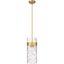 Fontaine Mini 9" Rubbed Brass & Glass Indoor/Outdoor Pendant