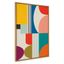 Colorful Abstract Mid-Century Modern Canvas Print with Natural Frame