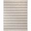 Gray and Ivory Striped Synthetic Indoor/Outdoor Area Rug