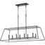 Gabriel Noir Finish 8-Light Linear Pendant with Adjustable Chain