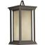 Antique Bronze Indoor/Outdoor Hanging Lantern with Linen Glass Shade