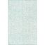 Ivory and Turquoise Flat Woven Rectangular Wool Area Rug