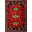 Vintage Red and Black Hand-knotted Synthetic Area Rug