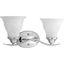 Polished Chrome 2-Light Bath Fixture with Etched Glass Shades