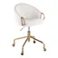 Claire Cream Velvet and Gold Metal Task Chair