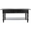 Distressed Black Pine Wood Rectangular Coffee Table with Storage