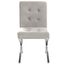 Walsh Modern Chrome-Legged Grey Velvet Tufted Side Chair