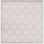 Elegant Ivory & Light Grey Geometric 7' Square Synthetic Rug