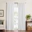 White Linen Blend Blackout Pleated Window Curtain Panel