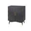 Killian Black Veneer Mid-Century Modern Bar Cabinet