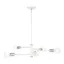 White Steel Linear Chandelier with Brushed Nickel Accents