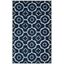 Hand-Tufted Dark Blue and Ivory Wool Area Rug