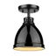 Duncan Transitional Black Glass Flush Mount Light