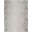 Ivory Grey Floral Synthetic Rectangular Area Rug 5'3" x 7'3"