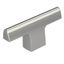 Polished Chrome Modern T-Handle Cabinet Knob with Mounting Hardware