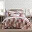 Celina Patchwork Red Cotton Twin Reversible Quilt Set