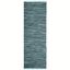 Turquoise and Multi Stripe Handwoven Cotton-Wool Runner Rug, 2'3" x 9'