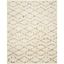 Ivory and Brown Hand-Tufted Wool Shag Area Rug 8' x 10'