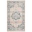 Ivory and Blue Hand-Knotted Synthetic 4' x 6' Area Rug