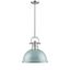 Pewter Glass 14" Transitional Indoor/Outdoor Pendant Light