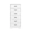 Rustic White Vertical 6-Drawer Farmhouse Dresser