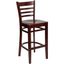 Elegant Mahogany Wood Ladder Back Barstool with Footrest