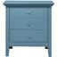 Teal 3-Drawer Solid Wood Nightstand with Nickel Hardware