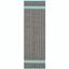 Turquoise Stripe 27" Hand-Woven Cotton Flatweave Runner Rug