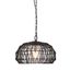 Matte Black Woven Fabric Outdoor Pendant Light with Glass Globe