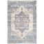 Light Blue Synthetic Medallion Fringe 2' x 3' Accent Rug