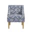 Light Blue Floral Upholstered Swoop Arm Accent Chair