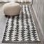 Aisha Black and White Geometric Runner Rug