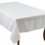 White Polyester Everyday Tablecloth with Embroidered Border