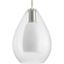 Carillon Brushed Nickel Glass Bell Pendant Light