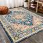 Bohemian Blue and Beige Medallion 5x8 Synthetic Area Rug