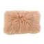 Peach Rectangular Wool Mongolian Lamb Fur Throw Pillow