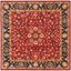 Heritage Red and Navy Hand-Tufted Wool 8' Square Rug