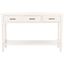 Distressed White Wooden Console Table with 3 Drawers and Storage Shelf