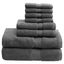 Oversized Gray Turkish Cotton 8-Piece Towel Set