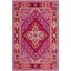 Handmade Bohemian Chic Red & Pink Wool Area Rug - 4' x 6'