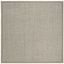 Hand-Knotted Easy Care Cotton Area Rug - Gray, 6' x 6' Square